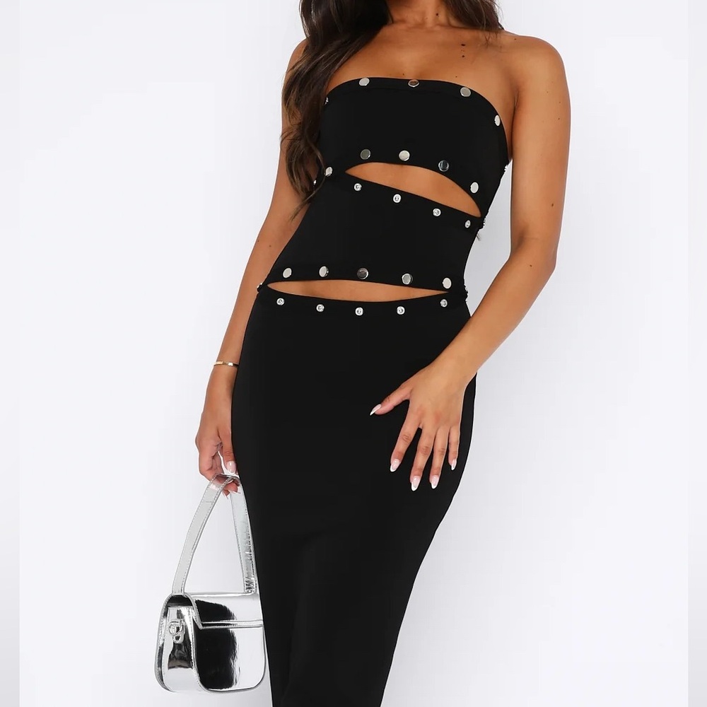 White Fox Back At One Maxi Dress in Black